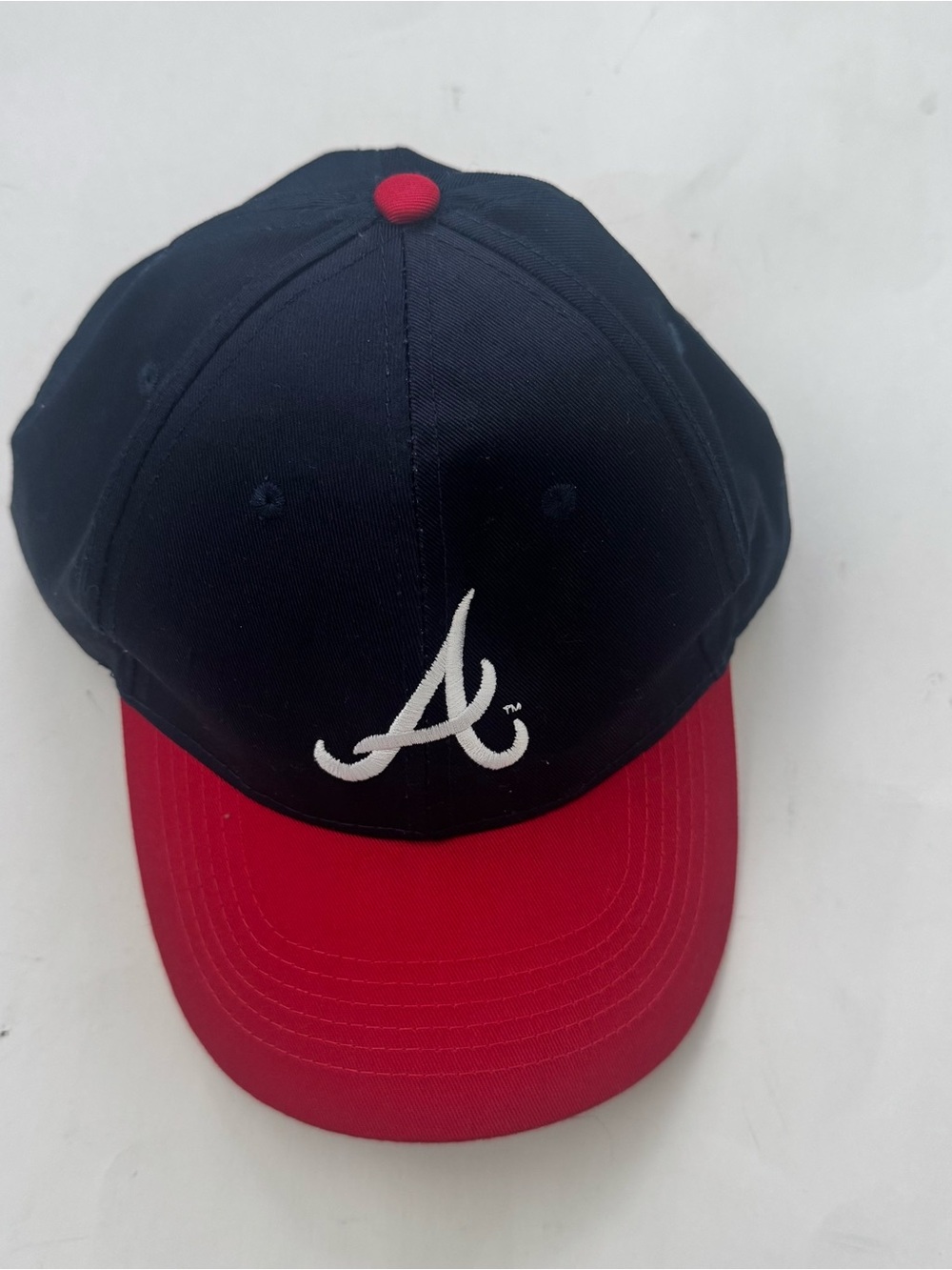 Atlanta Braves Baseball Cap Hat Navy Red Strapback MLB Fan Gear Embroidered Logo
